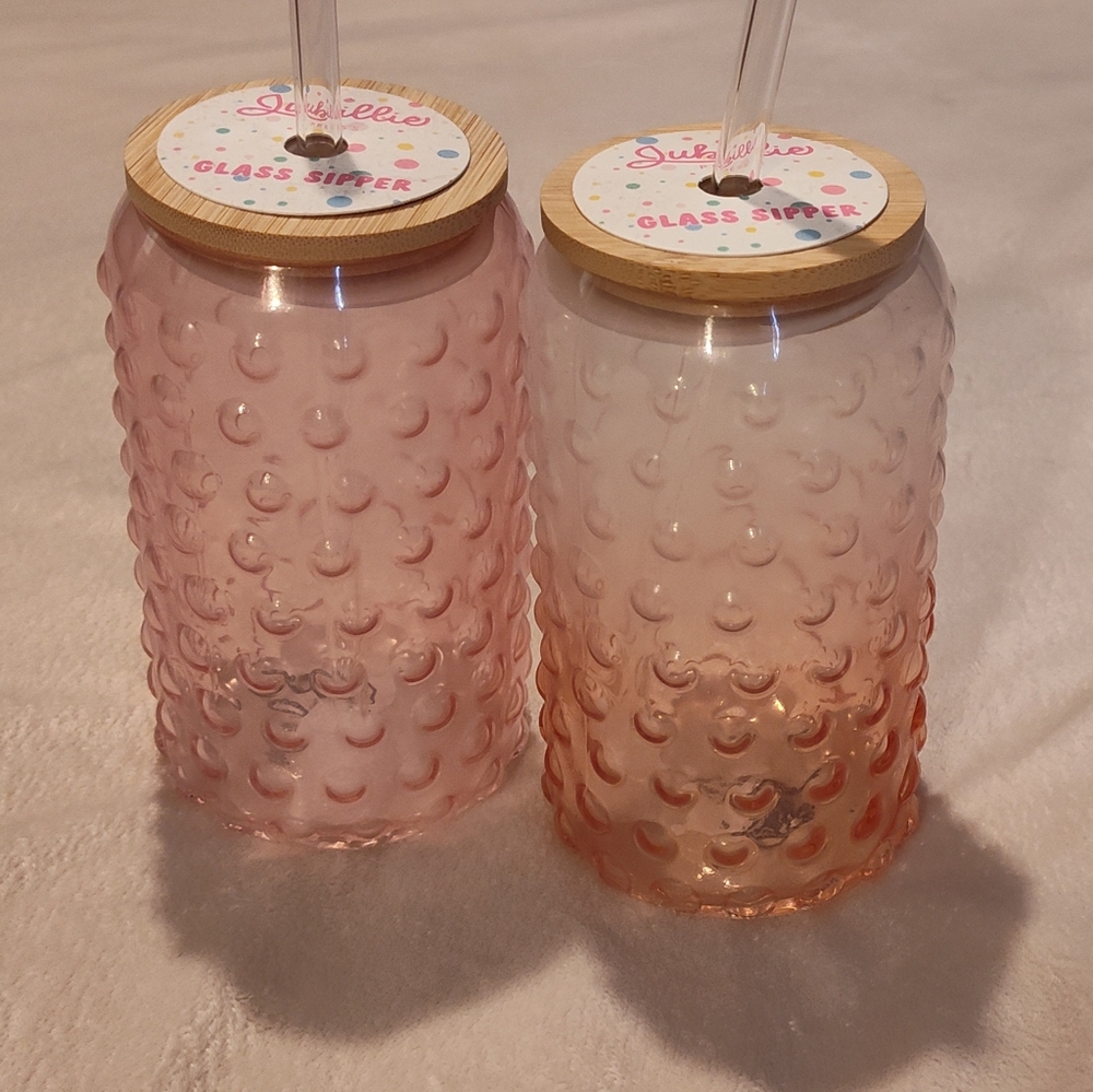 NEW! 2- Jubillee Glass Sippers